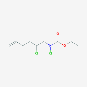 molecular formula C9H15Cl2NO2 B14556519 Ethyl chloro(2-chlorohex-5-en-1-yl)carbamate CAS No. 62035-84-1