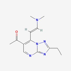 molecular formula C13H17N5O B1455653 1-{7-[(E)-2-(dimethylamino)vinyl]-2-ethyl[1,2,4]triazolo[1,5-a]pyrimidin-6-yl}ethanone CAS No. 1306753-70-7