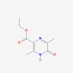 molecular formula C9H12N2O3 B14556552 Ethyl 3,6-dimethyl-5-oxo-4,5-dihydropyrazine-2-carboxylate CAS No. 62025-75-6