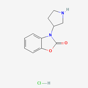 molecular formula C11H13ClN2O2 B1455656 3-(吡咯烷-3-基)苯并[d]恶唑-2(3H)-酮盐酸盐 CAS No. 1353501-30-0