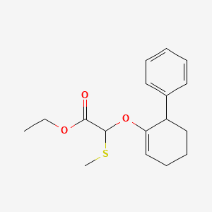 molecular formula C17H22O3S B14556586 Acetic acid, (methylthio)[(6-phenyl-1-cyclohexen-1-yl)oxy]-, ethyl ester CAS No. 61836-19-9