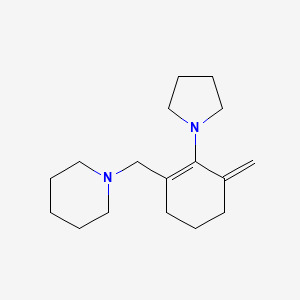 molecular formula C17H28N2 B14556625 Piperidine, 1-[[3-methylene-2-(1-pyrrolidinyl)-1-cyclohexen-1-yl]methyl]- CAS No. 61655-32-1