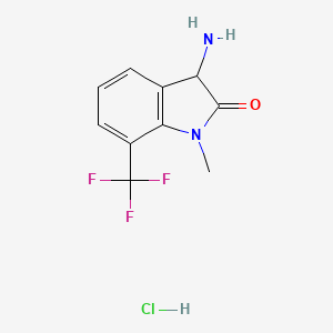 molecular formula C10H10ClF3N2O B1455664 3-氨基-1-甲基-7-(三氟甲基)-1,3-二氢-2H-吲哚-2-酮盐酸盐 CAS No. 1332528-32-1