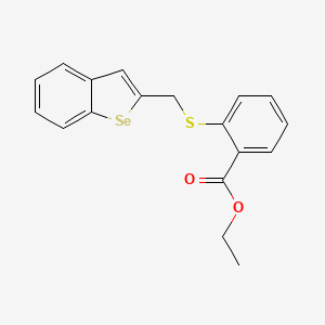 molecular formula C18H16O2SSe B14556702 Ethyl 2-{[(1-benzoselenophen-2-yl)methyl]sulfanyl}benzoate CAS No. 61776-21-4