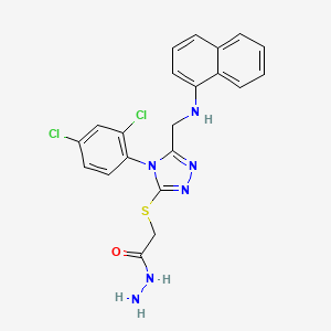molecular formula C21H18Cl2N6OS B1455673 2-({4-(2,4-二氯苯基)-5-[(1-萘胺基)甲基]-4H-1,2,4-三唑-3-基}硫代)乙酰肼 CAS No. 1306738-78-2