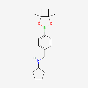 molecular formula C18H28BNO2 B1455685 4-(N-环戊基氨基甲基)苯硼酸，pinacol酯 CAS No. 2096331-44-9