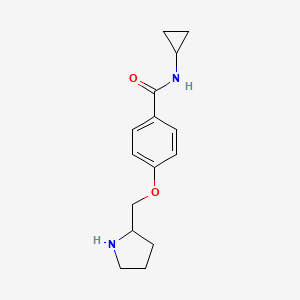 B1455686 N-cyclopropyl-4-(pyrrolidin-2-ylmethoxy)benzamide hydrochloride CAS No. 1306739-62-7