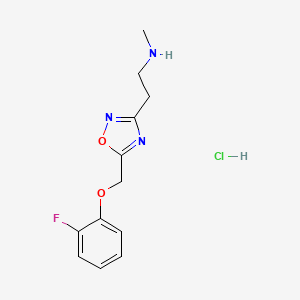 B1455689 (2-{5-[(2-Fluorophenoxy)methyl]-1,2,4-oxadiazol-3-yl}ethyl)methylamine hydrochloride CAS No. 1332531-57-3