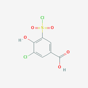 B1455691 3-Chloro-5-(chlorosulfonyl)-4-hydroxybenzoic acid CAS No. 1201663-81-1