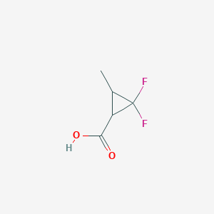 molecular formula C5H6F2O2 B1455695 2,2-二氟-3-甲基环丙烷-1-羧酸 CAS No. 1334146-46-1