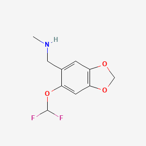 B1455706 {[6-(difluoromethoxy)-2H-1,3-benzodioxol-5-yl]methyl}(methyl)amine CAS No. 1249877-56-2