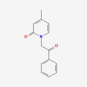 2(1H)-Pyridinone, 4-methyl-1-(2-oxo-2-phenylethyl)-