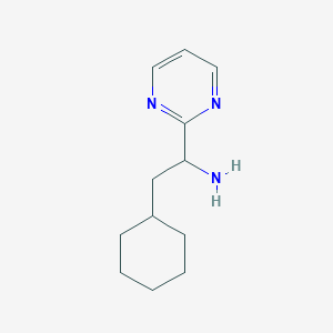 B1455712 2-Cyclohexyl-1-(pyrimidin-2-yl)ethan-1-amine CAS No. 1250770-52-5