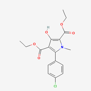 molecular formula C17H18ClNO5 B1455716 5-(4-氯苯基)-3-羟基-1-甲基-1H-吡咯-2,4-二羧酸二乙酯 CAS No. 56163-70-3