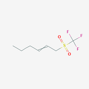 1-(Trifluoromethanesulfonyl)hex-2-ene