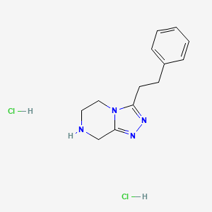 molecular formula C13H18Cl2N4 B1455727 3-Phenethyl-5,6,7,8-tetrahydro-[1,2,4]triazolo[4,3-a]pyrazine dihydrochloride CAS No. 1354953-37-9