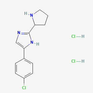 molecular formula C13H16Cl3N3 B1455732 4-(4-氯苯基)-2-(吡咯烷-2-基)-1H-咪唑二盐酸盐 CAS No. 1315366-85-8