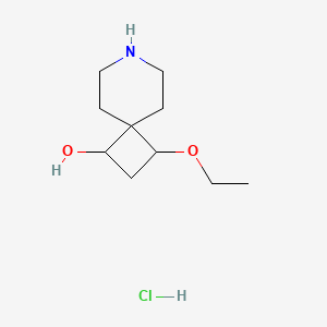 molecular formula C10H20ClNO2 B1455733 盐酸 3-乙氧基-7-氮杂螺[3.5]壬-1-醇 CAS No. 1354951-00-0