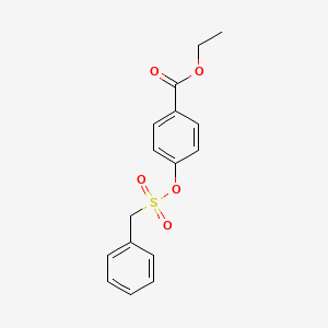 molecular formula C16H16O5S B14557492 Ethyl 4-[(phenylmethanesulfonyl)oxy]benzoate CAS No. 62162-75-8