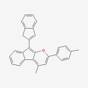 molecular formula C29H22O B14557695 Indeno[2,1-b]pyran, 9-(1H-inden-2-yl)-4-methyl-2-(4-methylphenyl)- CAS No. 62224-96-8