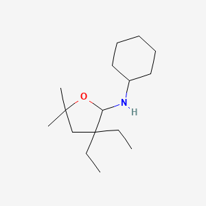 2-Furanamine, N-cyclohexyl-3,3-diethyltetrahydro-5,5-dimethyl-