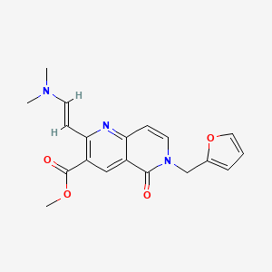 molecular formula C19H19N3O4 B1455775 2-[(E)-2-(二甲氨基)乙烯基]-6-(2-呋喃基甲基)-5-氧代-5,6-二氢-1,6-萘啶-3-甲酸甲酯 CAS No. 1374510-90-3