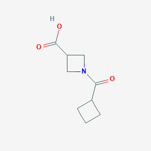 molecular formula C9H13NO3 B1455777 1-环丁烷甲酰基氮杂环丁烷-3-羧酸 CAS No. 1343006-81-4