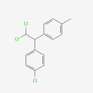 molecular formula C15H13Cl3 B14557822 Benzene, 1-chloro-4-[2,2-dichloro-1-(4-methylphenyl)ethyl]- CAS No. 61693-88-7