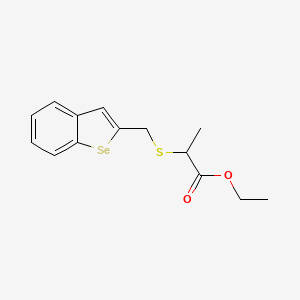 molecular formula C14H16O2SSe B14557857 Ethyl 2-{[(1-benzoselenophen-2-yl)methyl]sulfanyl}propanoate CAS No. 61775-98-2