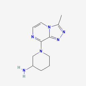 molecular formula C11H16N6 B1455788 1-(3-Methyl-[1,2,4]triazolo[4,3-a]pyrazin-8-yl)piperidin-3-amine CAS No. 1482862-52-1