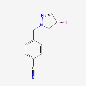 molecular formula C11H8IN3 B1455790 4-(4-碘吡唑-1-基甲基)-苯甲腈 CAS No. 1385453-73-5