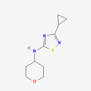 molecular formula C10H15N3OS B1455795 3-环丙基-N-(氧杂-4-基)-1,2,4-噻二唑-5-胺 CAS No. 1497065-91-4