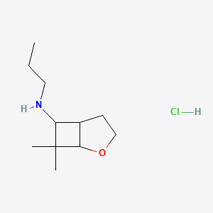 molecular formula C11H22ClNO B1455814 7,7-二甲基-N-丙基-2-氧杂双环[3.2.0]庚烷-6-胺盐酸盐 CAS No. 1334148-19-4