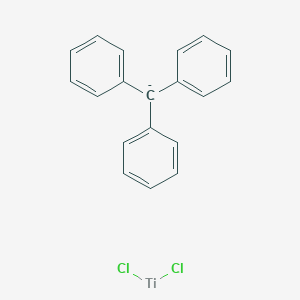 molecular formula C19H15Cl2Ti- B14558165 Dichlorotitanium;diphenylmethylbenzene CAS No. 62261-04-5