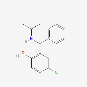 molecular formula C17H20ClNO B14558186 Phenol, 4-chloro-2-[[(1-methylpropyl)amino]phenylmethyl]- CAS No. 61785-49-7