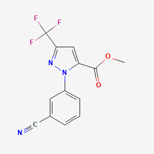 molecular formula C13H8F3N3O2 B1455820 1-(3-氰基苯基)-3-(三氟甲基)-1H-吡唑-5-羧酸甲酯 CAS No. 1055070-43-3