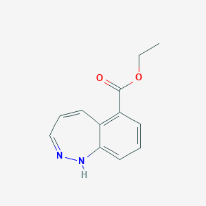 molecular formula C12H12N2O2 B14558259 Ethyl 1H-1,2-benzodiazepine-6-carboxylate CAS No. 62144-54-1