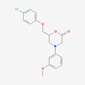 6-[(4-Chlorophenoxy)methyl]-4-(3-methoxyphenyl)morpholin-2-one