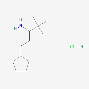 molecular formula C12H26ClN B1455841 1-环戊基-4,4-二甲基戊烷-3-胺盐酸盐 CAS No. 1354950-13-2