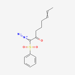 1-(Benzenesulfonyl)-1-diazonioocta-1,6-dien-2-olate