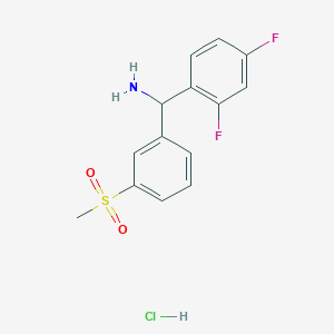 molecular formula C14H14ClF2NO2S B1455846 (2,4-二氟苯基)(3-甲磺酰苯基)甲胺盐酸盐 CAS No. 1354952-95-6