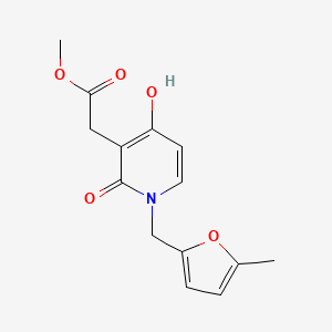 B1455847 Methyl 2-{4-hydroxy-1-[(5-methyl-2-furyl)methyl]-2-oxo-1,2-dihydro-3-pyridinyl}acetate CAS No. 477864-38-3