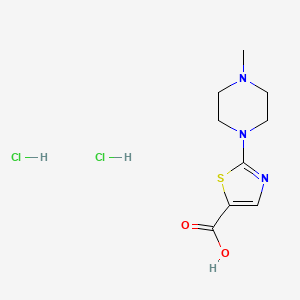molecular formula C9H15Cl2N3O2S B1455853 2-(4-甲基哌嗪-1-基)-1,3-噻唑-5-羧酸二盐酸盐 CAS No. 1354963-80-6