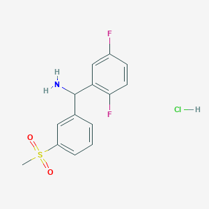 molecular formula C14H14ClF2NO2S B1455857 (2,5-二氟苯基)(3-甲磺酰苯基)甲胺盐酸盐 CAS No. 1354950-19-8
