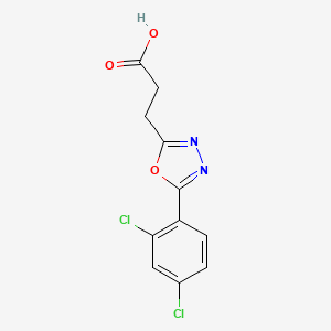 molecular formula C11H8Cl2N2O3 B1455861 3-[5-(2,4-Dichlorophenyl)-1,3,4-oxadiazol-2-yl]propanoic acid CAS No. 1178240-51-1
