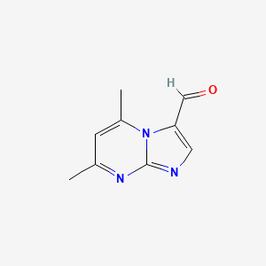 molecular formula C9H9N3O B1455863 5,7-Dimethylimidazo[1,2-a]pyrimidine-3-carbaldehyde CAS No. 1354951-09-9