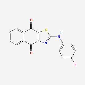 molecular formula C17H9FN2O2S B1455877 2-(4-氟苯胺)萘并[2,3-d]噻唑-4,9-二酮 CAS No. 220333-06-2