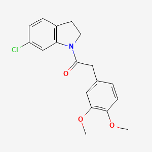 1-(6-Chloro-2,3-dihydro-1H-indol-1-yl)-2-(3,4-dimethoxyphenyl)ethan-1-one