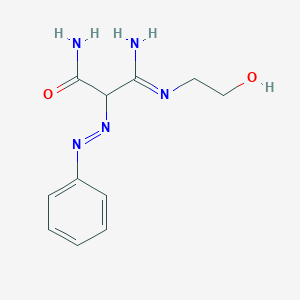 (3Z)-3-Amino-3-[(2-hydroxyethyl)imino]-2-[(E)-phenyldiazenyl]propanamide