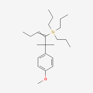 [2-(4-Methoxyphenyl)-2-methylhex-3-en-3-yl](tripropyl)silane